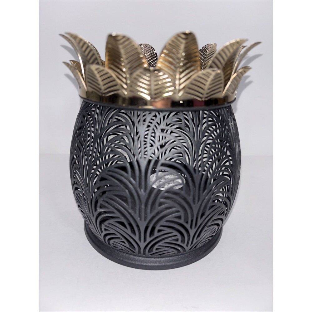 Bath & Body Works Black Pineapple Luminary 3 Wick Candle Holder NEW - Picture 4 of 10